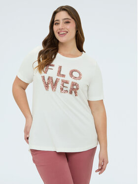 Fiorella Rubino Fiorella Rubino T-Shirt G04FL008914N011 Biały Regular Fit