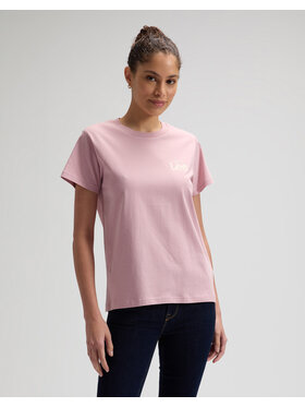 Lee Lee T-Shirt LOGO TEE Różowy Regular Fit