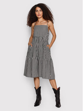 Brixton Brixton Лятна рокля Gingham 04290 Черен Regular Fit