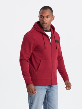 Ombre Ombre Mikina OM-SSZP-0140 Červená Regular Fit