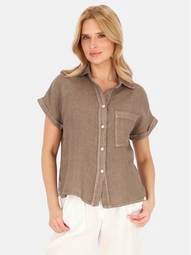 Perso Perso Blúzka CHCE255027F Hnedá Regular Fit