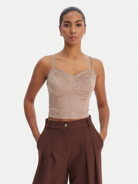 Guess Guess Top W6RH03 WJ472 Bež Slim Fit