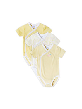 Stellou & friends Stellou & friends Komplet body dziecięcych Short Sleeve CROSS-BODY Żółty jasny