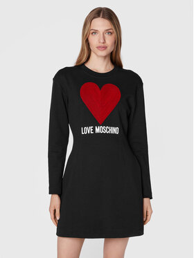 LOVE MOSCHINO LOVE MOSCHINO Sukienka dzianinowa WD0501E 2388 Czarny Regular Fit