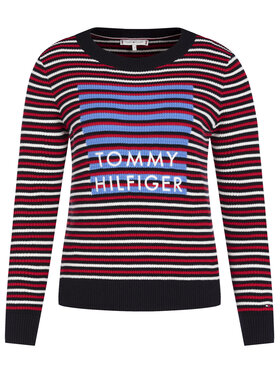 Tommy Hilfiger Tommy Hilfiger Sweter Vivika Graphic C-Nk WW0WW26536 Kolorowy Regular Fit