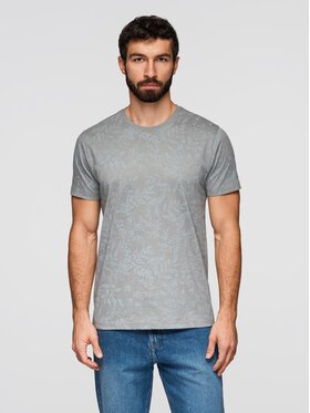 Ombre Ombre T-Shirt OM-TSFP-0262 Szary Regular Fit