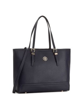 Tommy Hilfiger Tommy Hilfiger Geantă Honey Med Tote AW0AW04547 Bleumarin
