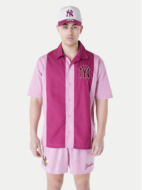 New Era New Era Сорочка New York Yankees Stripe Revere 60596341 Рожевий Regular Fit