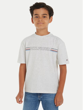 Tommy Hilfiger Tommy Hilfiger Tricou Stripe Chest KB0KB09105 Gri Regular Fit