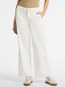 Guess Jeans Guess Jeans Kalhoty z materiálu 174921 Bílá Slim Fit