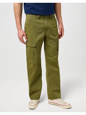 Wrangler Wrangler Spodnie materiałowe CARGO Zielony Regular Fit