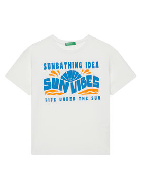 United Colors Of Benetton United Colors Of Benetton T-Shirt 3JERC10PE Biały Regular Fit