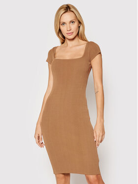 Guess Guess Úpletové šaty Charlotte W1YK85 Z2U00 Hnedá Slim Fit