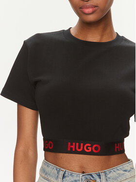 Hugo Majica Logo 50520497 Črna Relaxed Fit