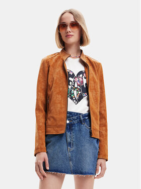Desigual Desigual Dirbtinės odos striukė 23SWEW02 Ruda Regular Fit