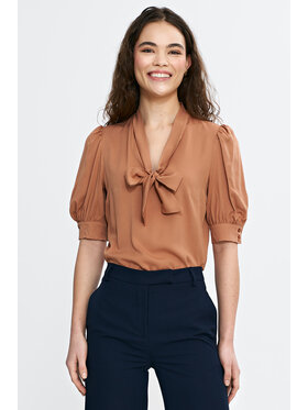 NIFE NIFE Bluzka B189 Brązowy Regular Fit