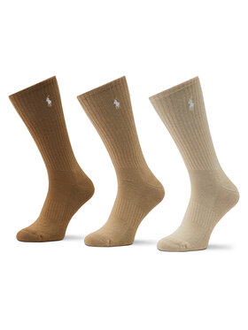 Polo Ralph Lauren Polo Ralph Lauren Σετ 3 ζευγάρια ψηλές κάλτσες unisex 449875584001 Καφέ