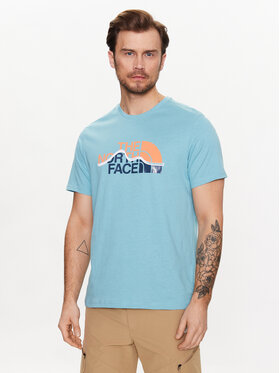 The North Face The North Face Marškinėliai Mountain Line NF0A7X1N Mėlyna Regular Fit