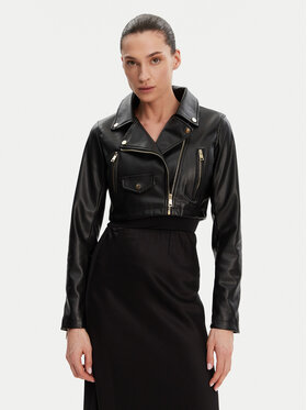 Rinascimento Rinascimento Kurtka z imitacji skóry CFC0119617003 Czarny Regular Fit