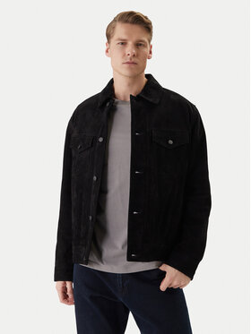 BOSS BOSS Кожено яке Johot 50552130 Черен Regular Fit