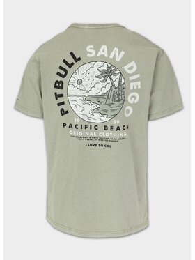 PITBULL PITBULL T-Shirt Koszulka męska Denim Washed PLANET SURF XL Szary Regular Fit