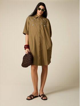 Oltre Oltre Sukienka codzienna 7700E000342N035 Zielony Baggy Fit