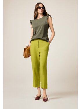 Oltre Oltre Spodnie materiałowe P063R008584N005 Zielony Regular Fit