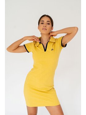 MANDRAGORA MANDRAGORA Sukienka letnia Bawełniana Pique Żółty Relaxed Fit