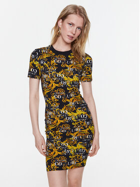Versace Jeans Couture Versace Jeans Couture Sukienka codzienna Print Logo 74HAO939 Czarny Slim Fit