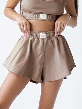 MissDenim MissDenim Komplet top i spodenki Flippy Set Brązowy Basic Fit
