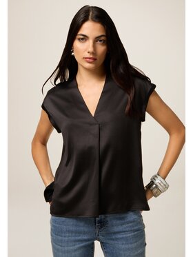 Oltre Oltre Bluzka G268J104217N033 Czarny Regular Fit