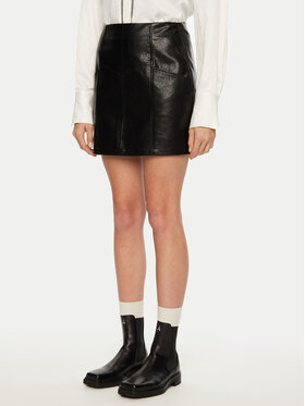 Brave Soul Brave Soul Fustă din imitație de piele LSKJ-272TIABLK Negru Regular Fit