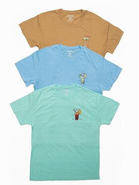 MyStars MyStars Komplet 3 t-shirtów Color Drink Miętowa / Błękitna / Beżowa XL Beżowy Regular Fit