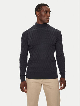 INDICODE INDICODE Sweter Aldom 35-822 Granatowy Regular Fit