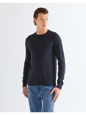 Wrangler Wrangler Sweter CREW NECK KNIT Niebieski Regular Fit