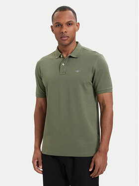 Gant Gant Polokošeľa Shield  2210 Tmavo zelená Regular Fit