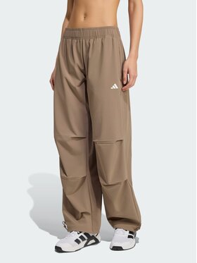 adidas adidas Spodnie materiałowe 156079 Beżowy Loose Fit