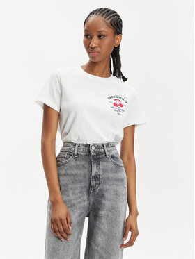 Tommy Jeans Tommy Jeans T-Shirt Novelty DW0DW17820 Weiß Regular Fit