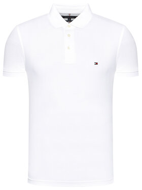 Tommy Hilfiger Tommy Hilfiger Polo marškinėliai 1985 MW0MW17771 Balta Slim Fit