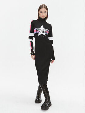 Versace Jeans Couture Versace Jeans Couture Плетена рокля 75HAOM51 Черен Regular Fit