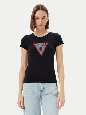 Guess Guess T-Shirt E5GI08 J1314 Černá Slim Fit