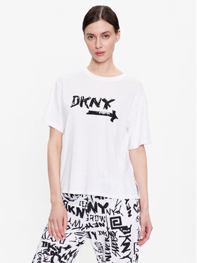 DKNY DKNY Pyjama-T-Shirt YI2422629 Weiß Relaxed Fit