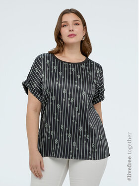Fiorella Rubino Fiorella Rubino T-Shirt G04WL008933N0Z3 Czarny Regular Fit