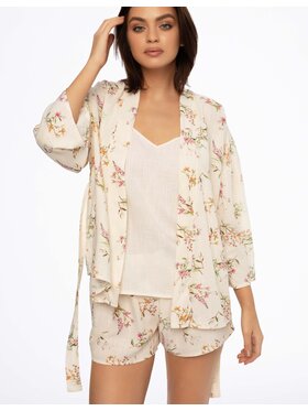 Esotiq Esotiq Szlafrok 41225-01X Beżowy Relaxed Fit