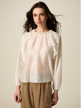 Oltre Oltre Blusa 2083J000863N021 Bianco Regular Fit