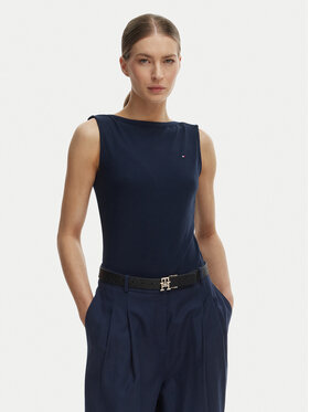 Tommy Hilfiger Tommy Hilfiger Top WW0WW47807 Granatowy Slim Fit