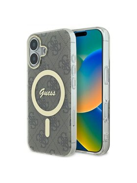 Guess Guess Etui na telefon IML 4G MagSafe Brązowy