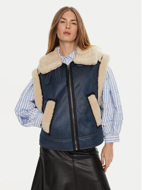 Munthe Munthe Bezrękawnik Tuppa 243150524341 Granatowy Loose Fit