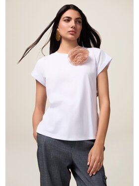 Oltre Oltre T-Shirt G410J004208N011 Biały Regular Fit