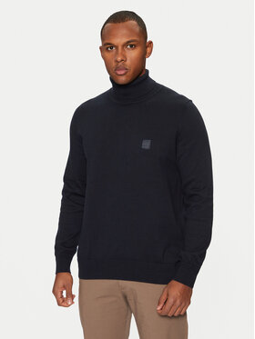 BOSS BOSS Bluză cu gât Akiro S 50527573 Bleumarin Regular Fit